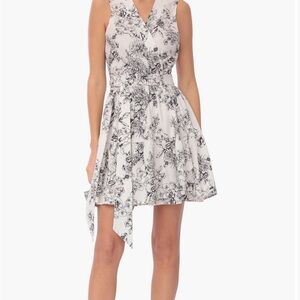 Avec Les Filles Black and White Asymmetrical Dress